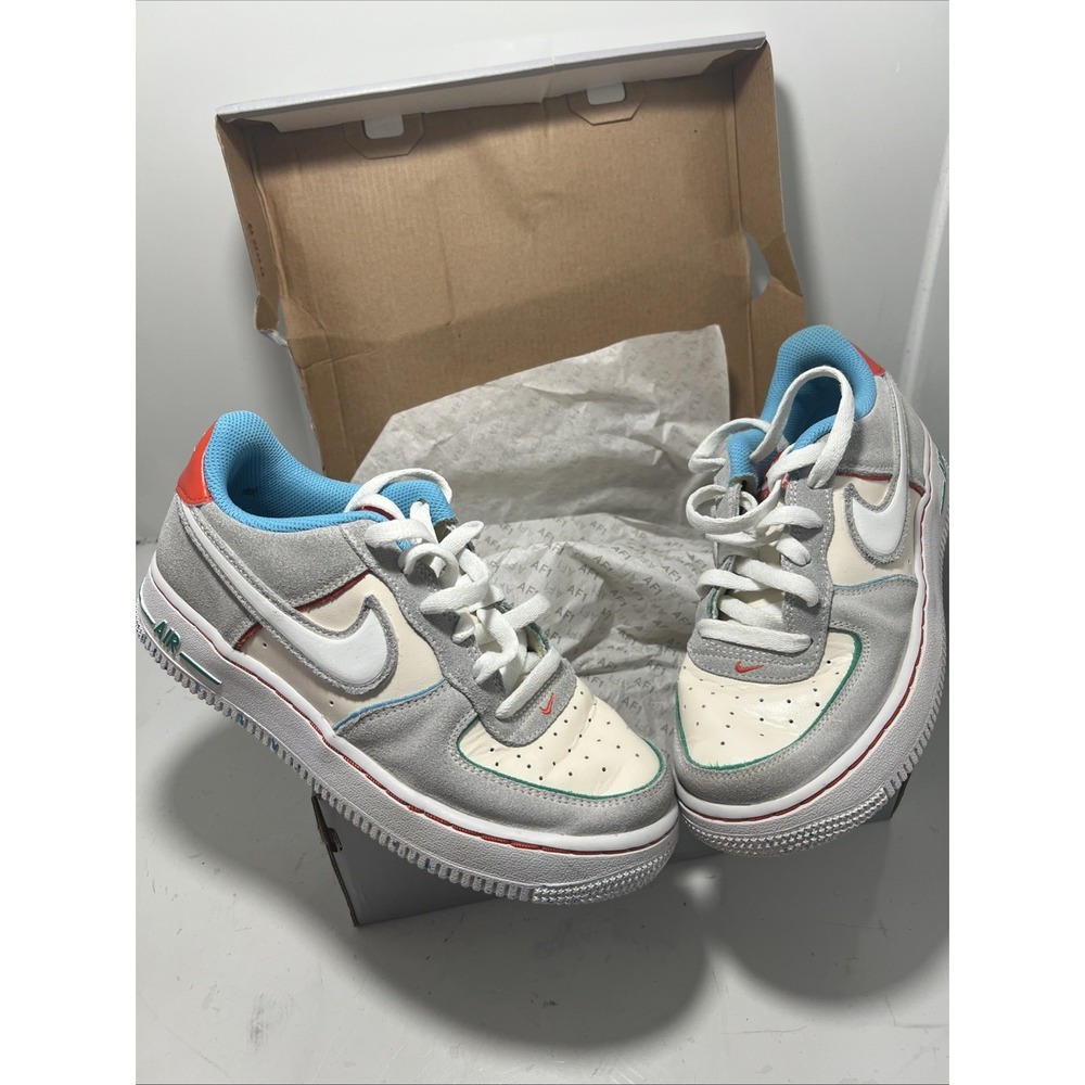 air force 1 lv8 2 by pale ivory/white- picante red ( 5Y )